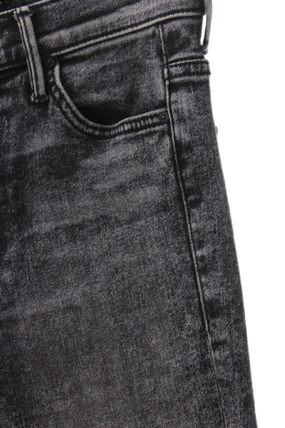 Mother Women Flared Jeans High Rise Black Button Cotton Size 23