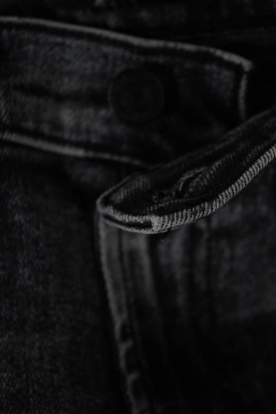 Mother Women Flared Jeans High Rise Black Button Cotton Size 23