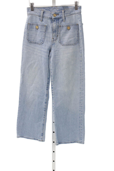 J Crew Womens Wide-Leg Jeans Blue Cotton Blend Size 23