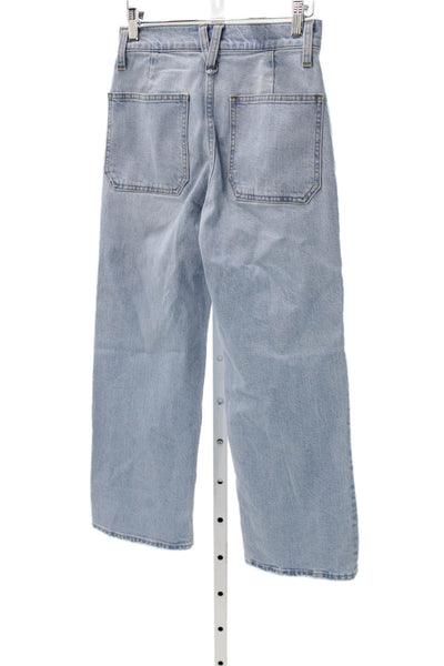 J Crew Womens Wide-Leg Jeans Blue Cotton Blend Size 23