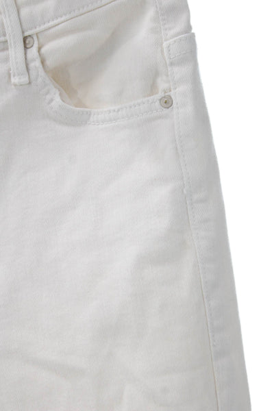 Mother Womens Cropped High Rise White Cotton Jeans Size 24