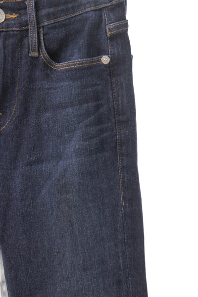 Frame Womens Flared High Rise Blue Jeans Cotton Button Fly Inseam 27 Size 23