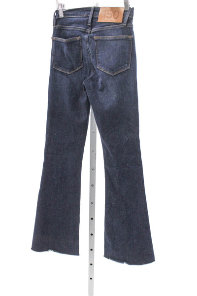 Frame Womens Flared High Rise Blue Jeans Cotton Button Fly Inseam 27 Size 23