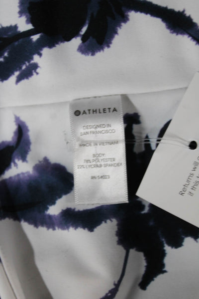 Athleta Womens White Floral Ankle Leggings Polyester Size XS
