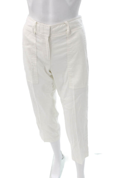 Club Monaco Womens White Linen Blend Capri Pants Size 00