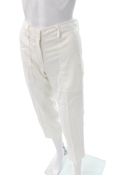 Club Monaco Womens White Linen Blend Capri Pants Size 00