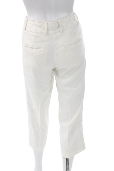 Club Monaco Womens White Linen Blend Capri Pants Size 00