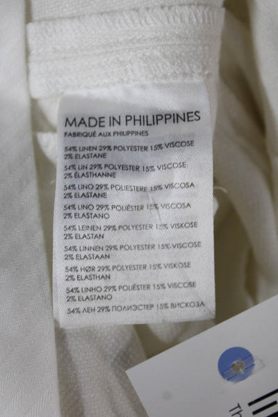 Club Monaco Womens White Linen Blend Capri Pants Size 00
