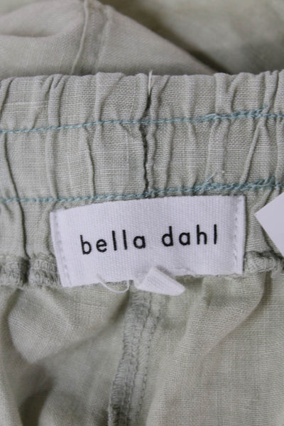 Bella Dahl Womens Linen Jogger Pants Green Drawstring Size XS