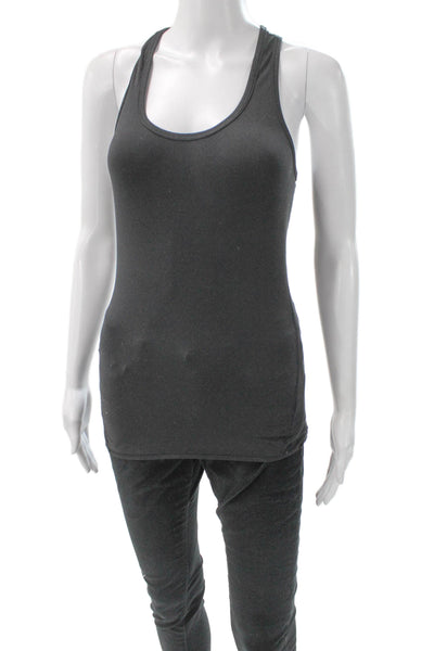 Athleta Women Gray Racerback Tank Scoop Neck Sleeveless Polyester Size 2XS