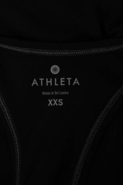 Athleta Women Gray Racerback Tank Scoop Neck Sleeveless Polyester Size 2XS