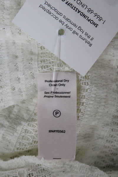 Cinq A Sept Women Sleeveless Mock Neck Button Nylon Blouse Size XS