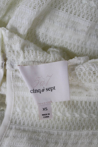 Cinq A Sept Women Sleeveless Mock Neck Button Nylon Blouse Size XS