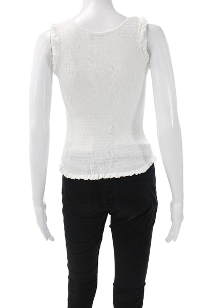 Joie Womens Basic Sleeveless Scoop Neck Tank White Linen Viscose Size XS