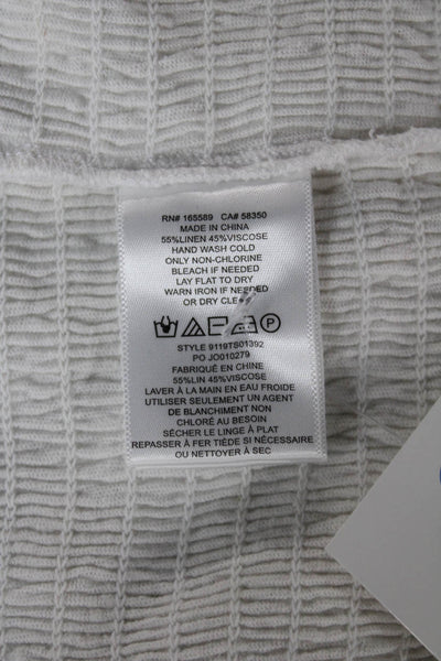 Joie Womens Basic Sleeveless Scoop Neck Tank White Linen Viscose Size XS