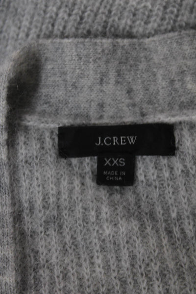 J Crew Womens Gray V Neck Alpaca Wool Cardigan Long Sleeve Size 2XS