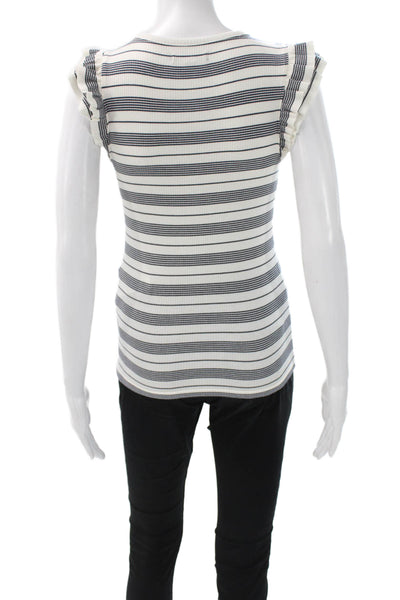 J Crew Womens Basic Striped Crew Neck Short Sleeve T Shirt White Size 2XS