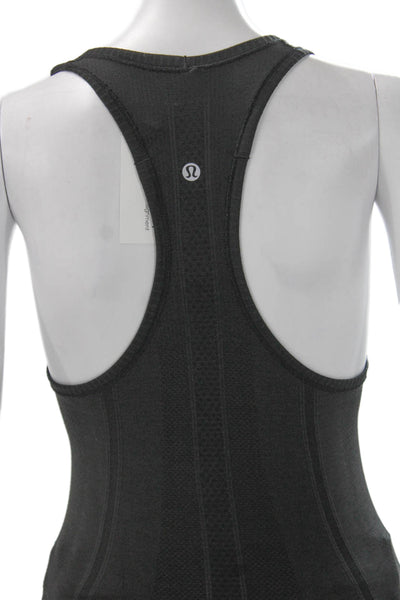 Lululemon Women Basic Scoop Neck Sleeveless Tank Gray Polyester Size 4
