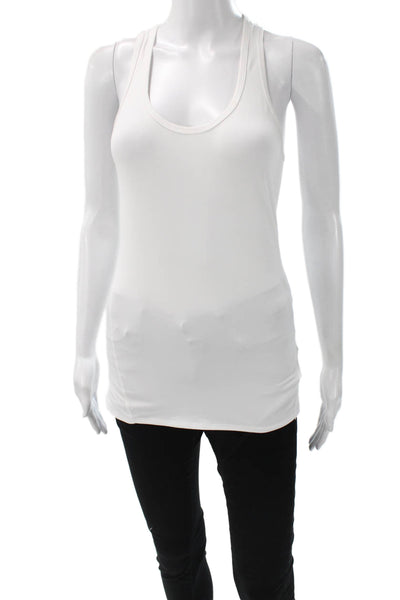 Athleta Women Basic Cotton Scoop Neck Sleeveless Tank White Size 2XS