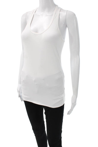 Athleta Women Basic Cotton Scoop Neck Sleeveless Tank White Size 2XS