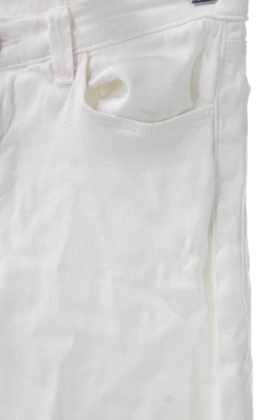 J Brand Womens White Skinny Jeans Mid Rise Cotton Inseam 25 Size 24