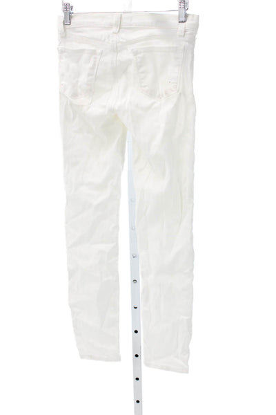 J Brand Womens White Skinny Jeans Mid Rise Cotton Inseam 25 Size 24