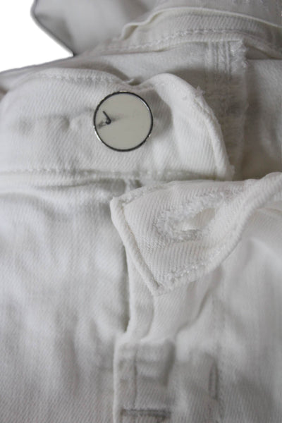 J Brand Womens White Skinny Jeans Mid Rise Cotton Inseam 25 Size 24