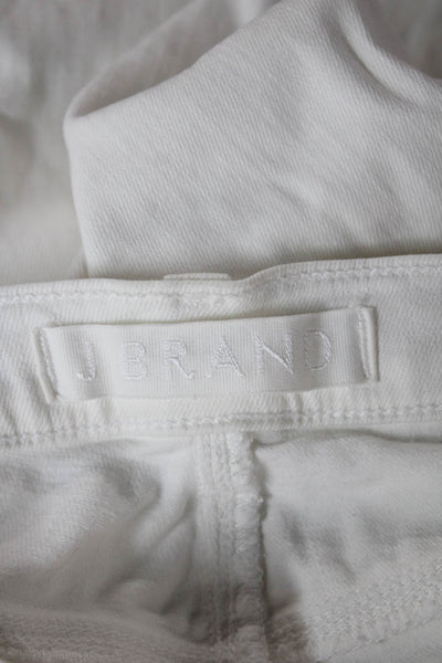 J Brand Womens White Skinny Jeans Mid Rise Cotton Inseam 25 Size 24