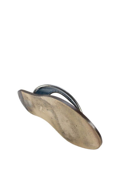 Reed Krakoff Womens Leather Toe Ring Slide On Sandals Blue Grey Size 37.5 7.5