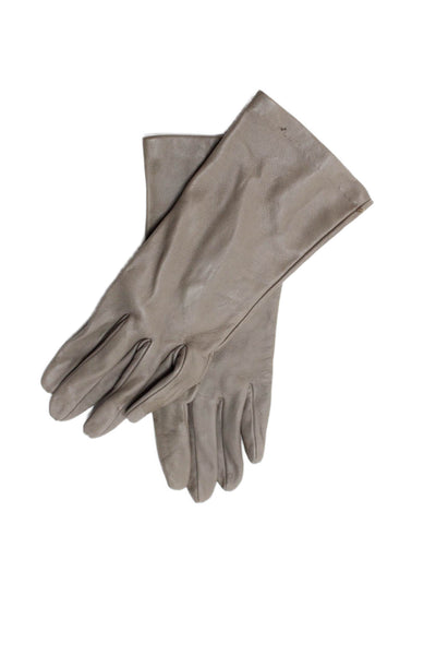 Neiman Marcus Womens Leather Pull On Driving Gloves Marble Grey Size 7