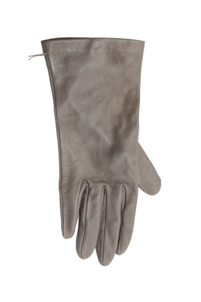 Neiman Marcus Womens Leather Pull On Driving Gloves Marble Grey Size 7