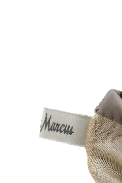 Neiman Marcus Womens Leather Pull On Driving Gloves Marble Grey Size 7