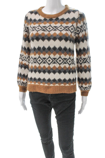 The Cashmere Project Womens Multicolor Fair Isle Cashmere Pullover Size XS