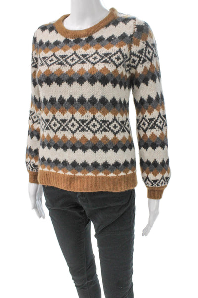 The Cashmere Project Womens Multicolor Fair Isle Cashmere Pullover Size XS