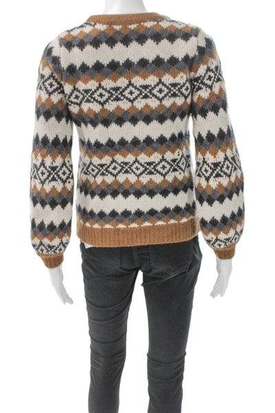 The Cashmere Project Womens Multicolor Fair Isle Cashmere Pullover Size XS