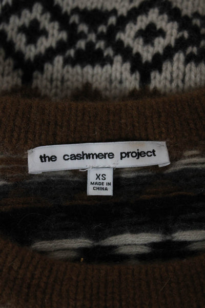 The Cashmere Project Womens Multicolor Fair Isle Cashmere Pullover Size XS