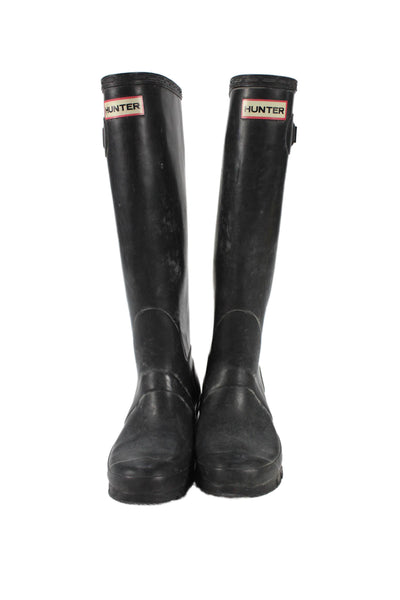 Hunter Womens Knee High Original Rain Boots Black Size 5 Medium