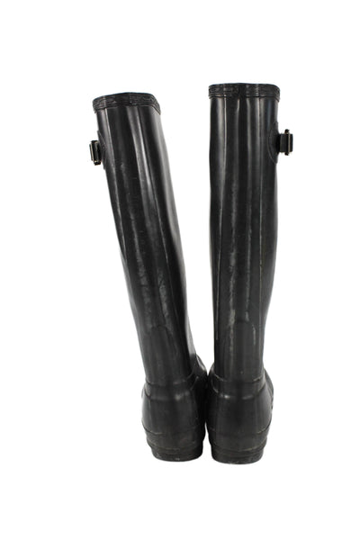 Hunter Womens Knee High Original Rain Boots Black Size 5 Medium