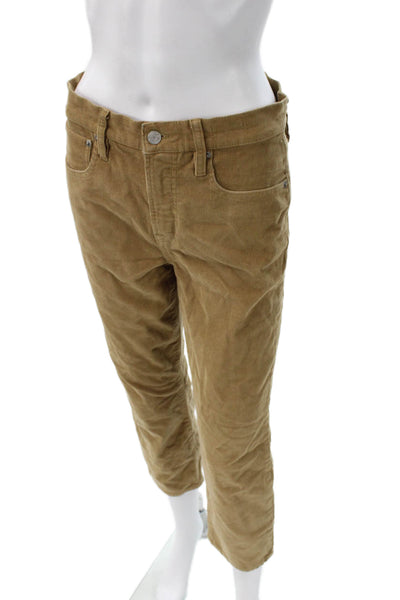 J Crew Womens Corduroy Chino Pants Beige 23in Inseam Size 28P