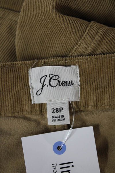 J Crew Womens Corduroy Chino Pants Beige 23in Inseam Size 28P