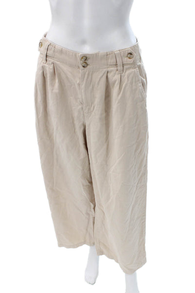 Madewell Womens Cropped Pants Beige Lyocell 25in Inseam Size 4P