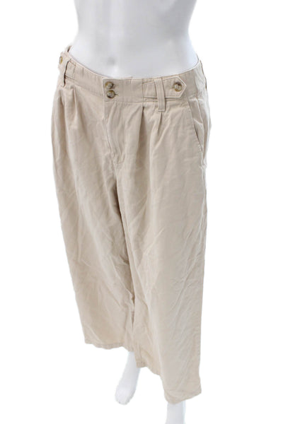Madewell Womens Cropped Pants Beige Lyocell 25in Inseam Size 4P