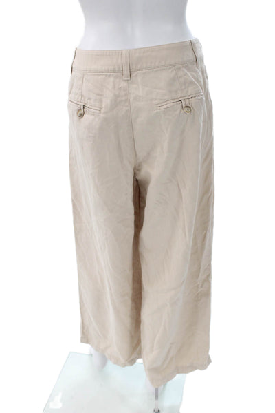 Madewell Womens Cropped Pants Beige Lyocell 25in Inseam Size 4P