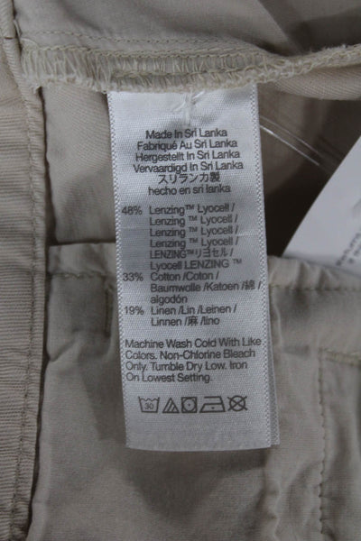 Madewell Womens Cropped Pants Beige Lyocell 25in Inseam Size 4P