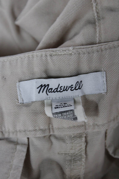 Madewell Womens Cropped Pants Beige Lyocell 25in Inseam Size 4P