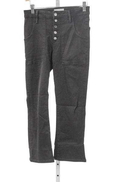 Frame Womens Black Bootcut Jeans High Waist Cotton Button Size 27