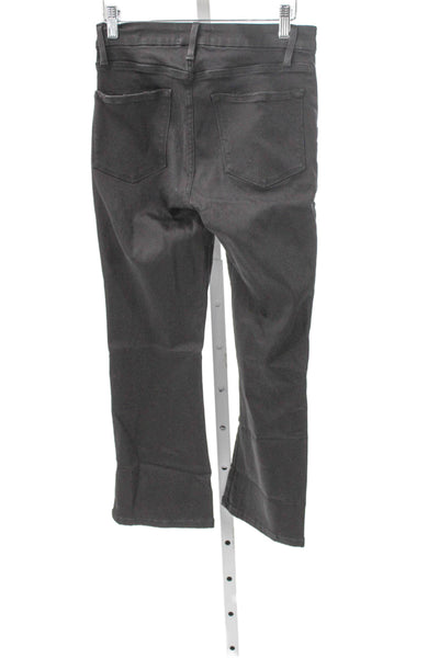 Frame Womens Black Bootcut Jeans High Waist Cotton Button Size 27