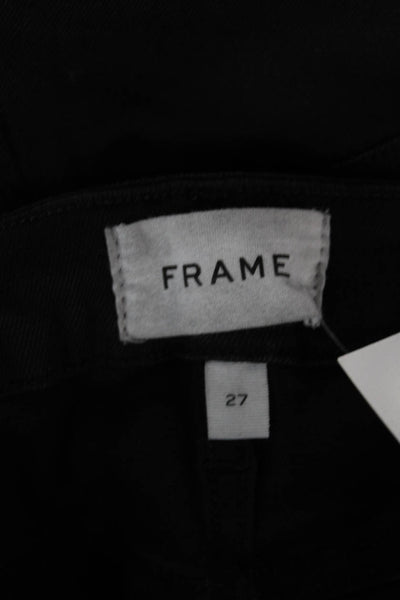 Frame Womens Black Bootcut Jeans High Waist Cotton Button Size 27