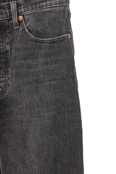 Levis Women Ankle Jeans High Waist Black Cotton Button Size 27