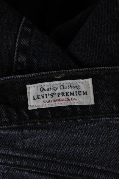 Levis Women Ankle Jeans High Waist Black Cotton Button Size 27